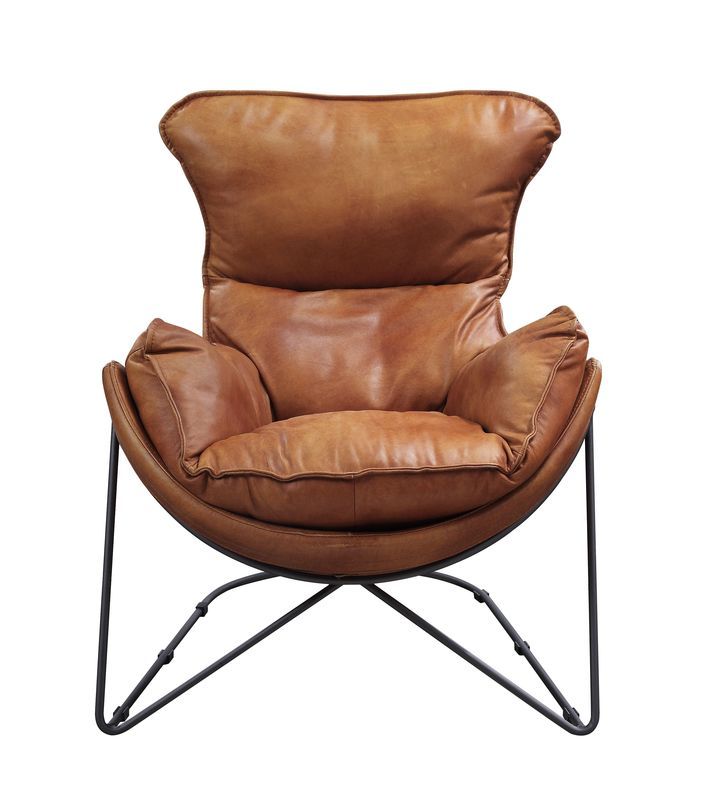 Thurshan - Accent Chair - Aperol Top Grain Leather & Black - Urban Living Furniture (Los Angeles, CA)