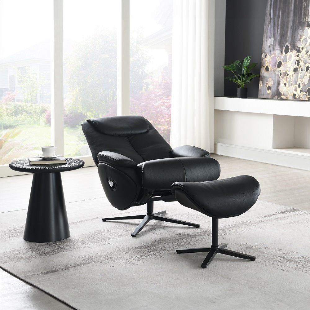 Labonita - Motion Accent Chair With Swivel & Ottoman - Black - Urban Living Furniture (Los Angeles, CA)