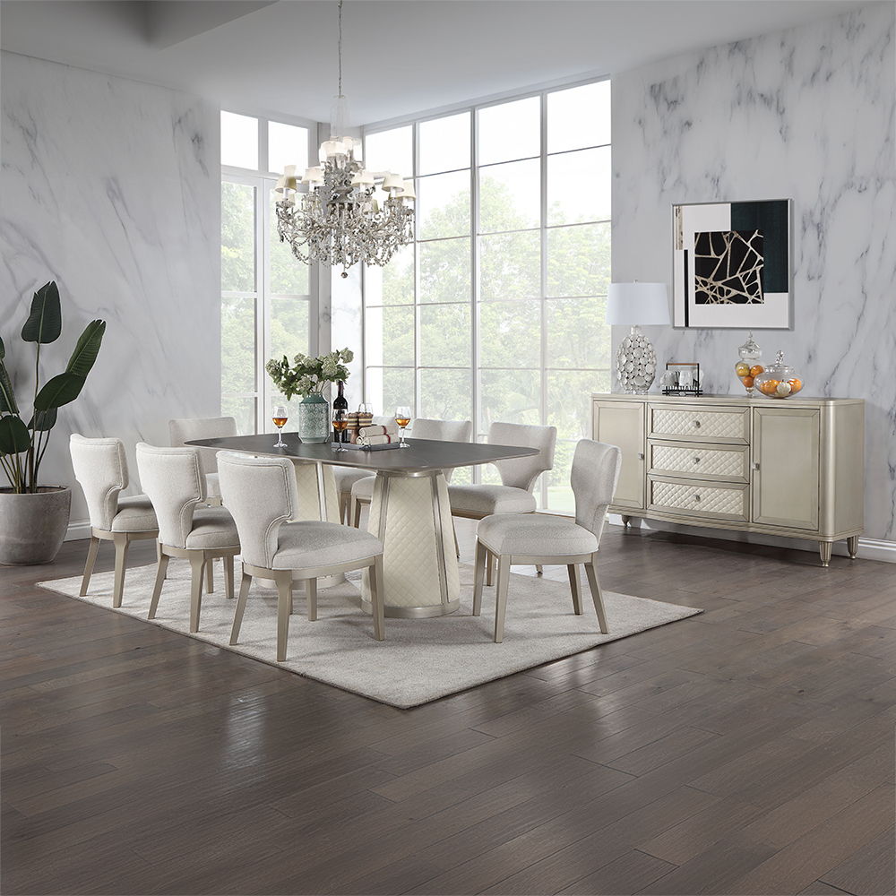 Kasa - Dining Table - Sintered Stone Top & Champagne - Urban Living Furniture (Los Angeles, CA)