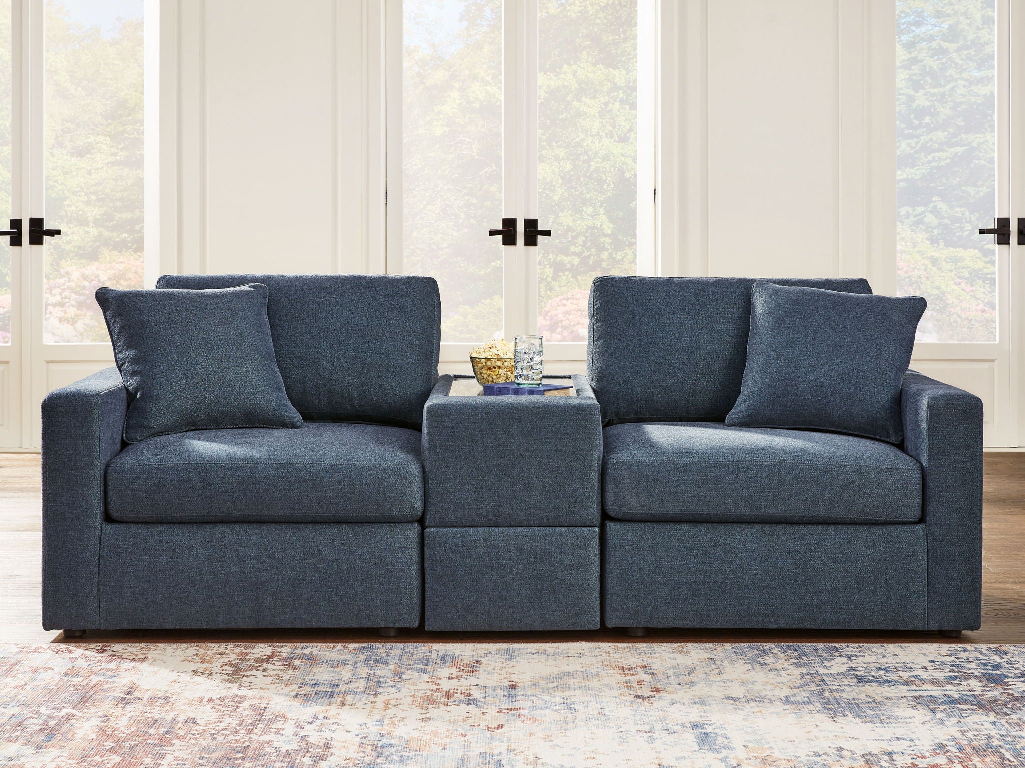 Modmax - Ink - 3-Piece Sectional Sofa With Storage Console - Fabric - Urban Living Furniture (Los Angeles, CA)