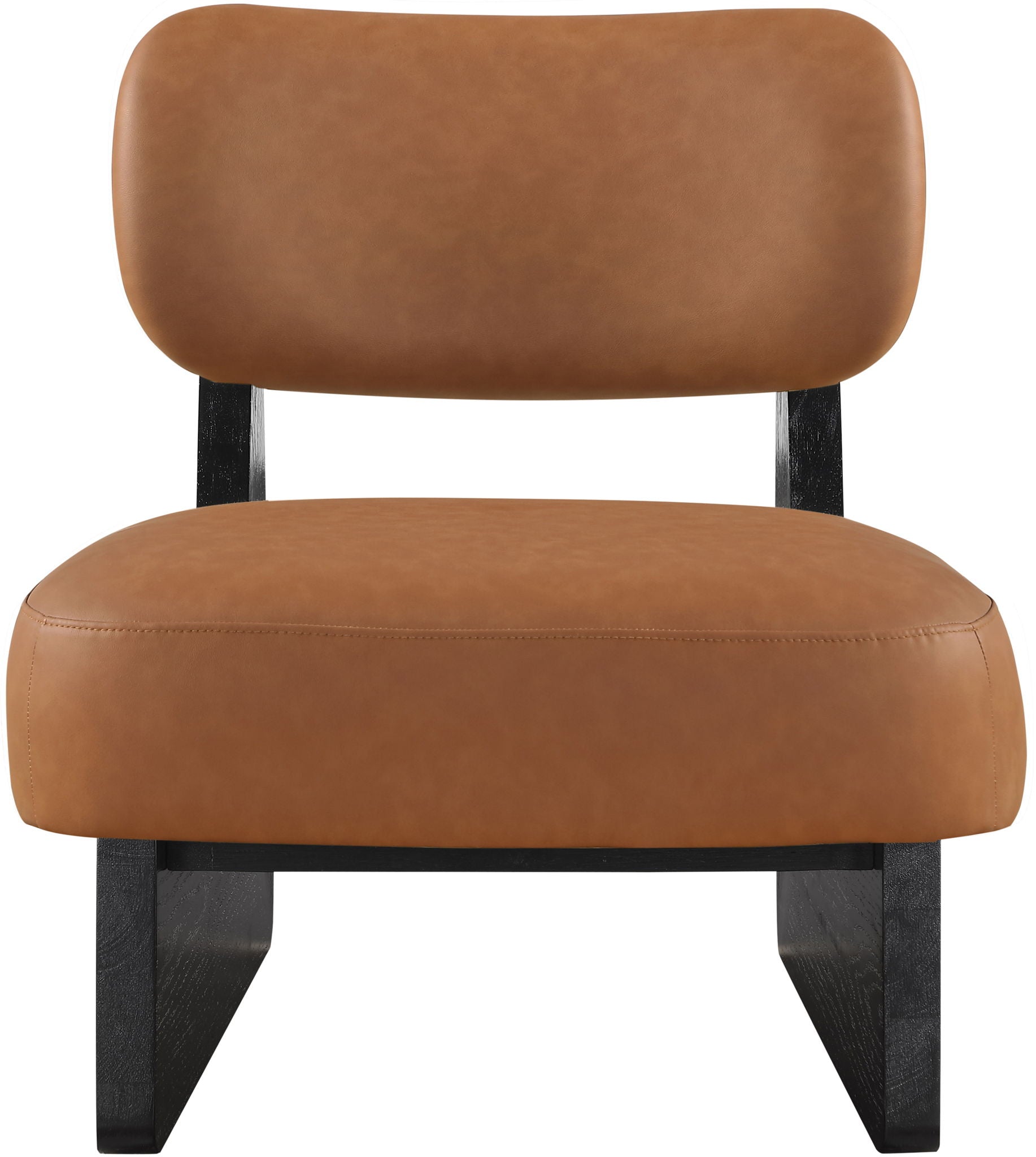 Vetra - Vegan Leather Upholstered Accent Chair With Black Base