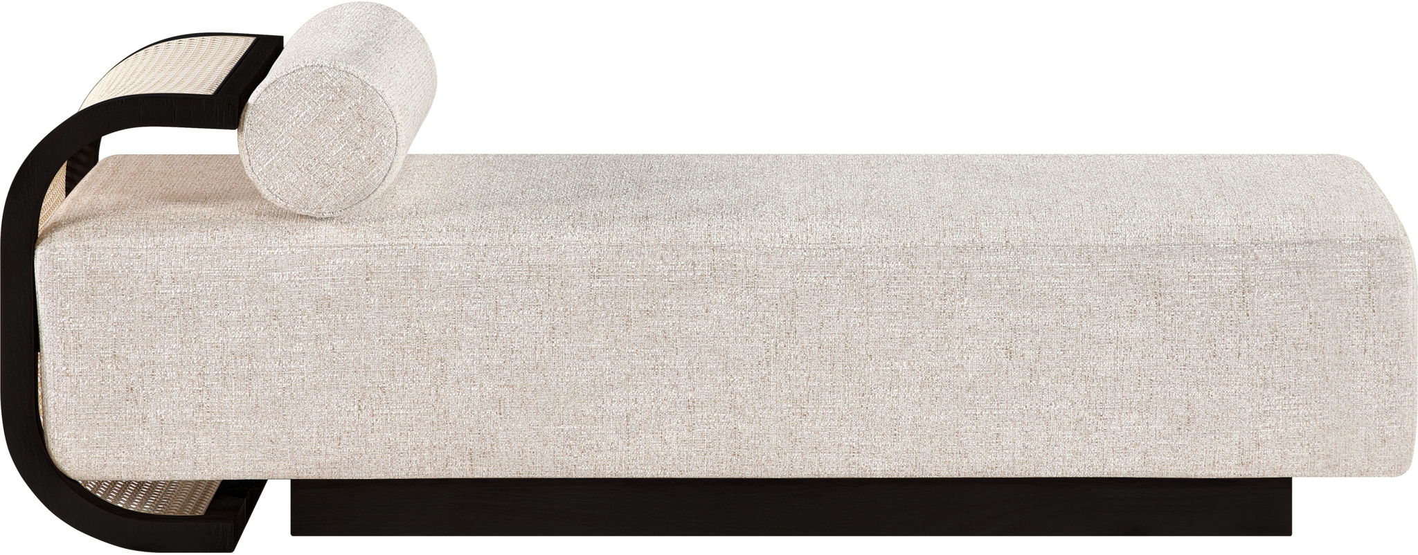 Zephyr - Linen Textured Fabric Upholstered Chaise - Painted Black Base - Urban Living Furniture (Los Angeles, CA)