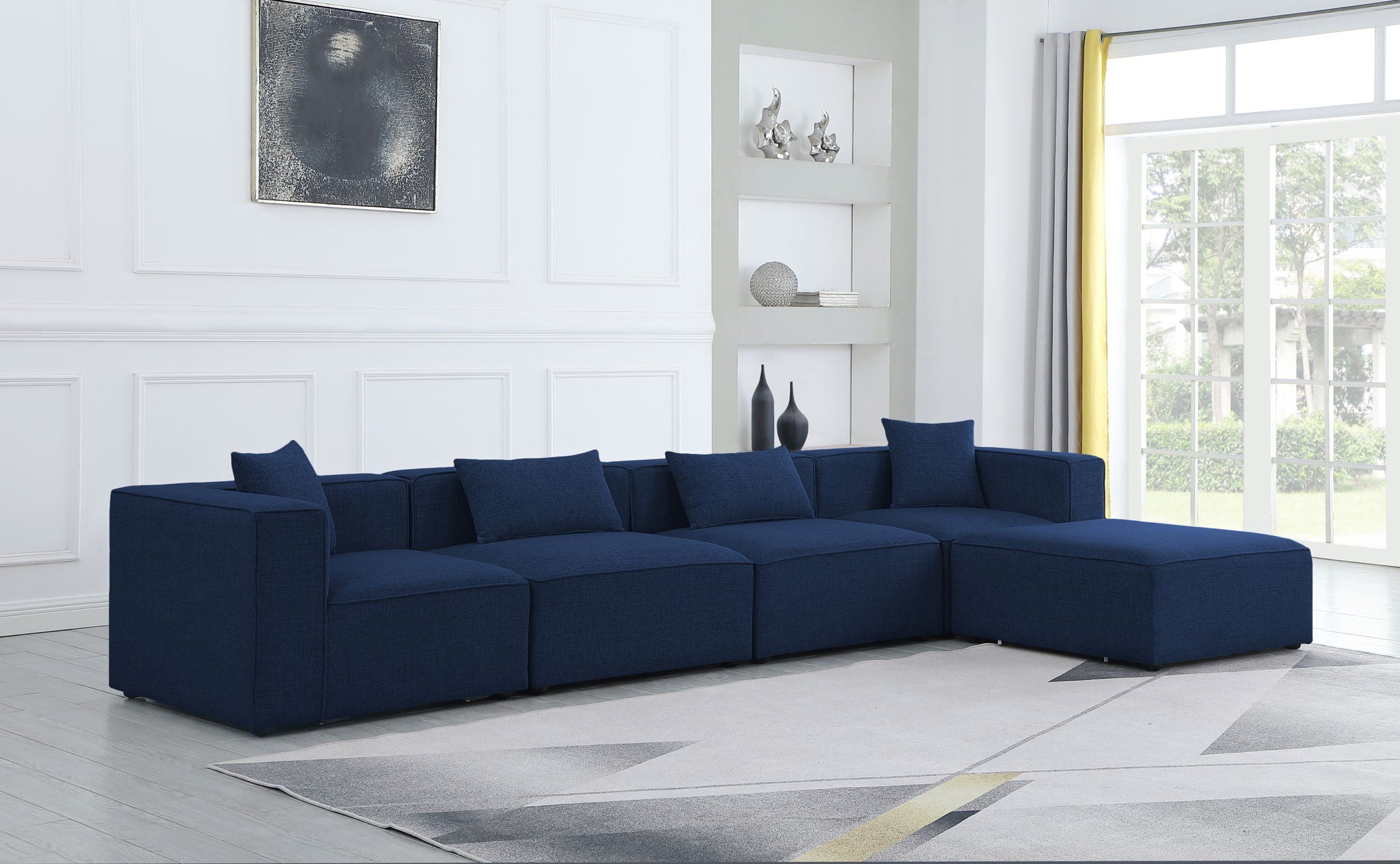 Cube - Linen 5 Piece Modular Sectional With Chaise - Urban Living Furniture (Los Angeles, CA)