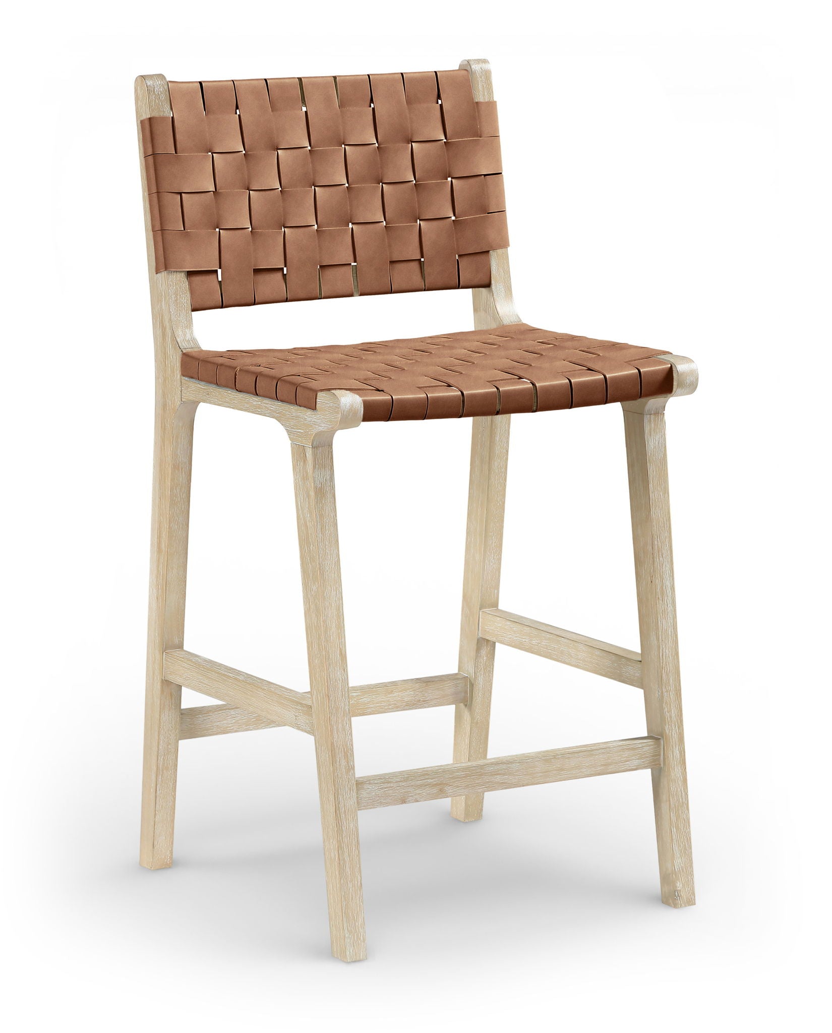 Entwine - Vegan Leather Upholstered Counter Stool - Painted Natural - Urban Living Furniture (Los Angeles, CA)
