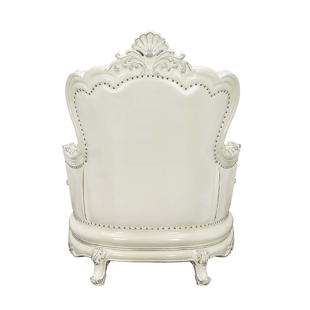 Adara - Chair - White PU & Antique White Finish - Urban Living Furniture (Los Angeles, CA)