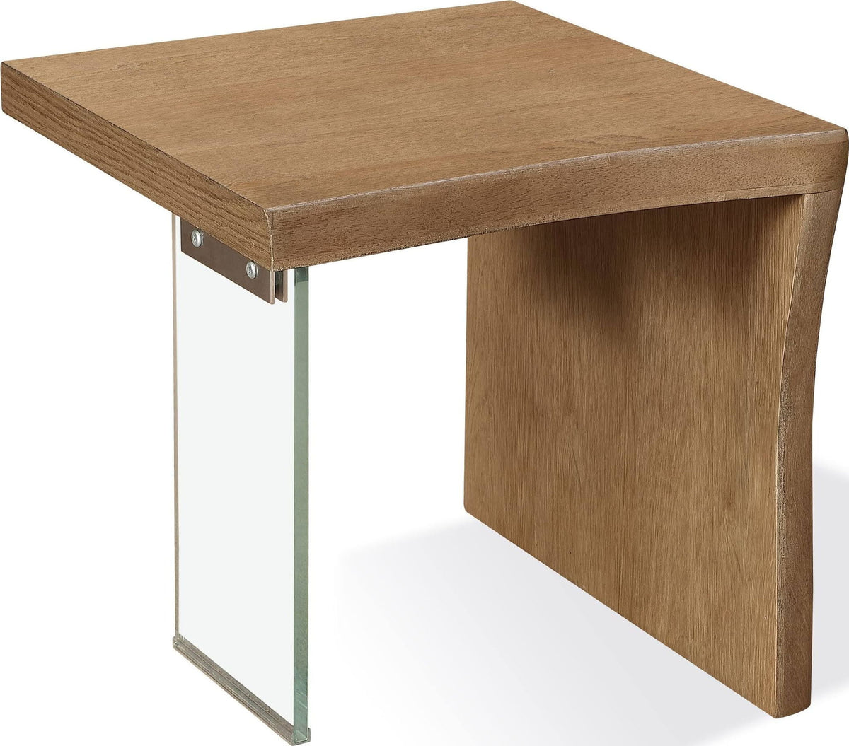 One - Live Edge White Oak And Glass Table