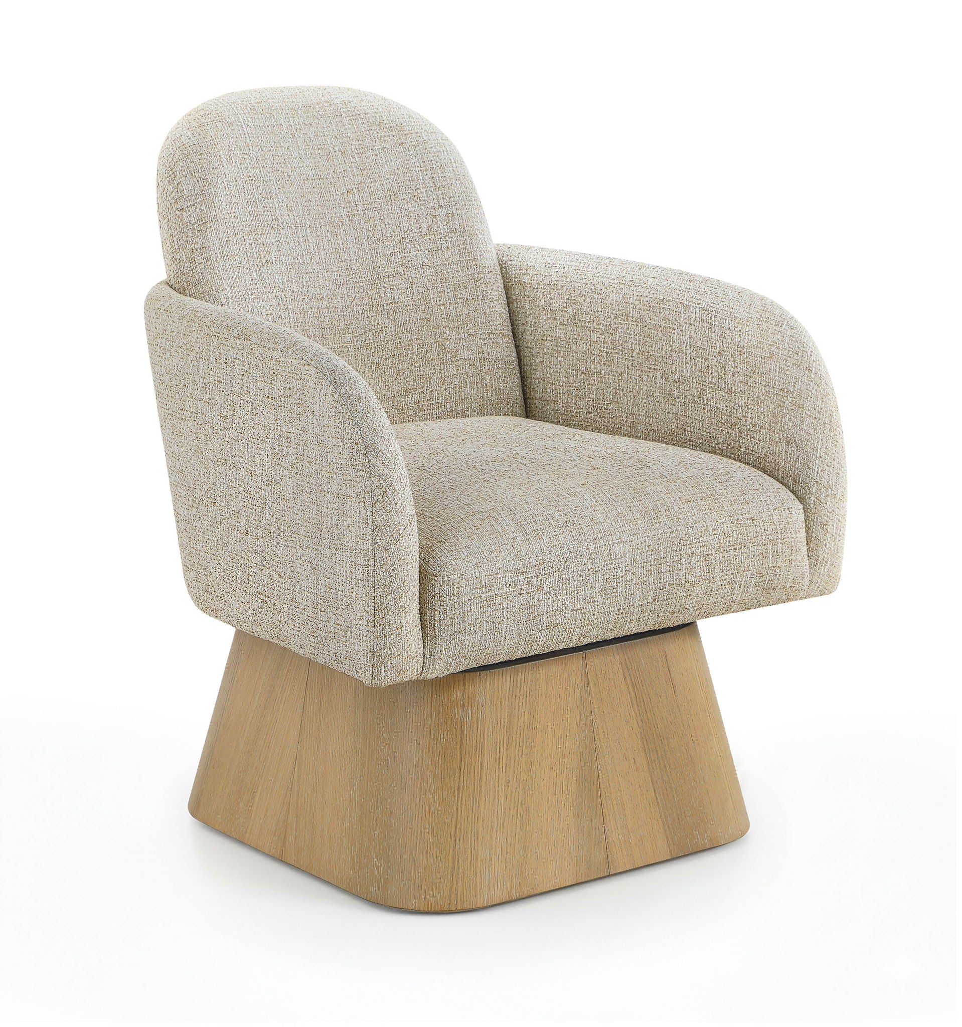 Marlowe - Linen Textured Fabric Upholstered Swivel Accent Chair - Stained Natural - Urban Living Furniture (Los Angeles, CA)