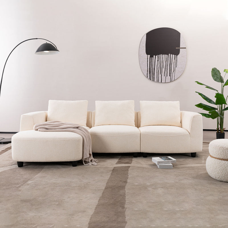 Mid-Century Modern 3 Seater Sofa With Recliner