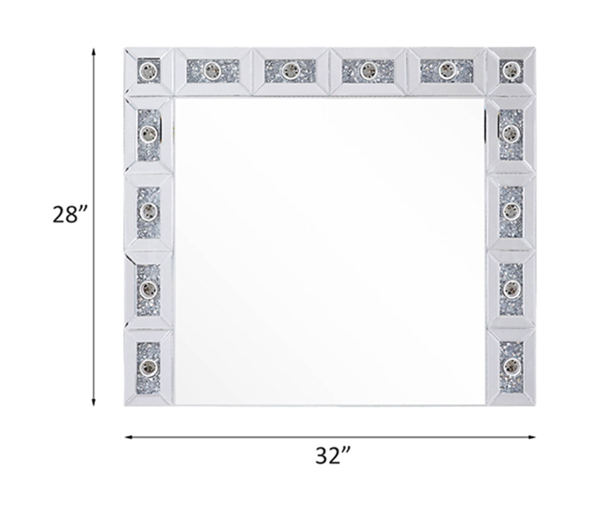 Noralie - 28" X 32" Accent Mirror - Mirrored & Faux Diamonds - Urban Living Furniture (Los Angeles, CA)