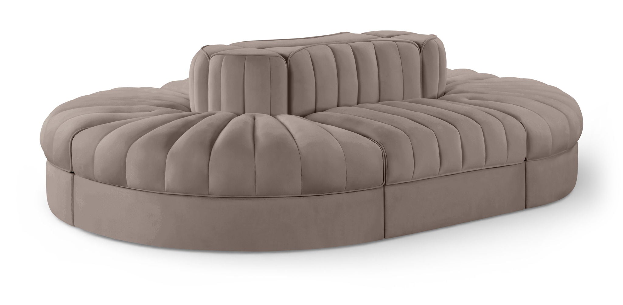 Rummi - Oval Velvet Performance Fabric Upholstered 6 Piece Modular Sectional - Urban Living Furniture (Los Angeles, CA)