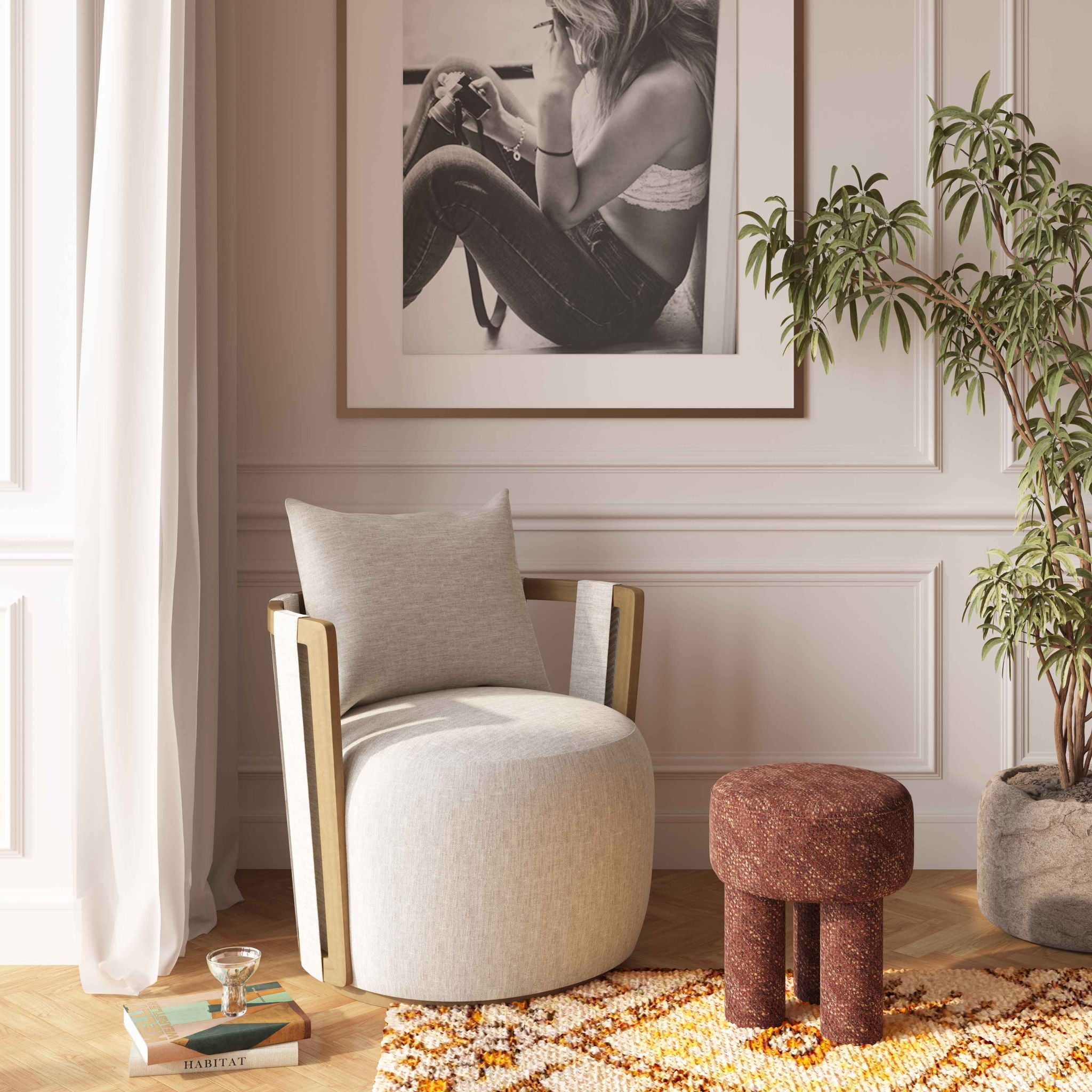Paolo - Textured Weave Swivel Chair - Urban Living Furniture (Los Angeles, CA)