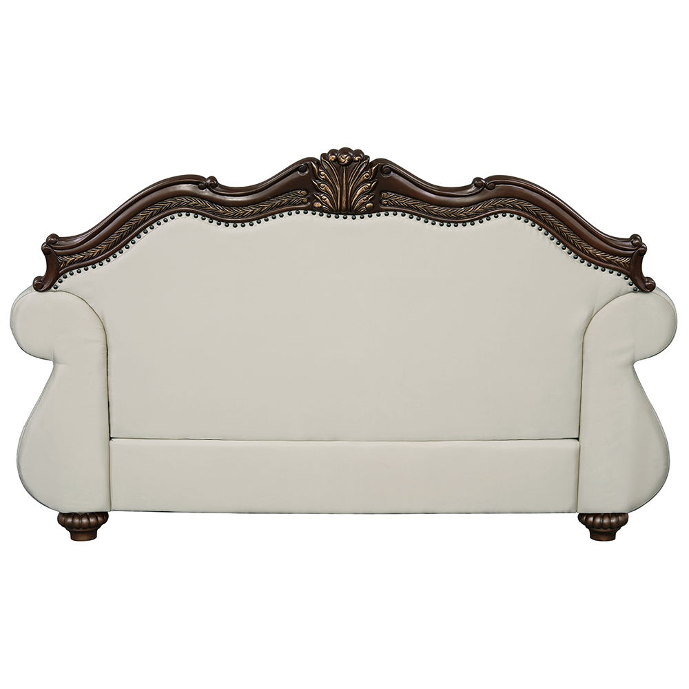 Pierce - Loveseat With 3 Pillows - Beige Fabric & Cherry - Urban Living Furniture (Los Angeles, CA)