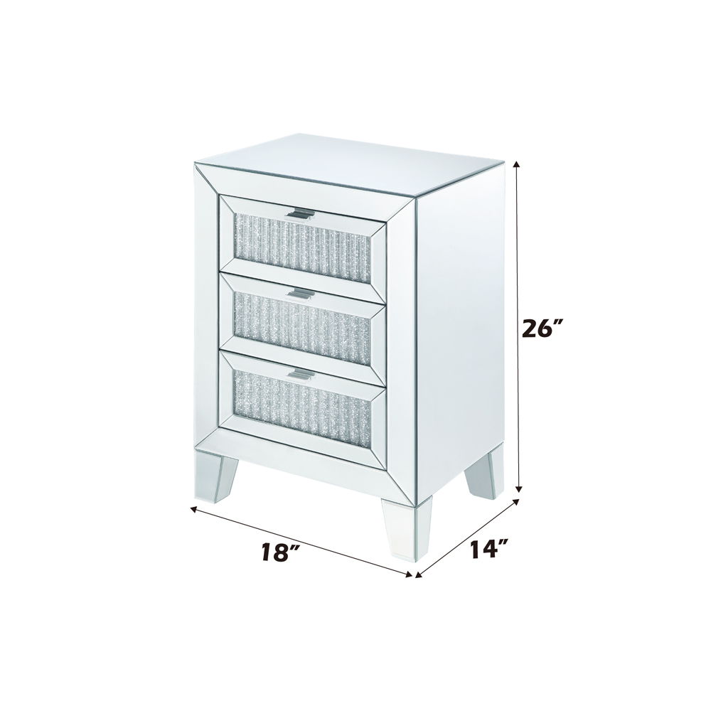 Noralie - 26" Accent Table - Mirrored & Faux Diamonds - Urban Living Furniture (Los Angeles, CA)