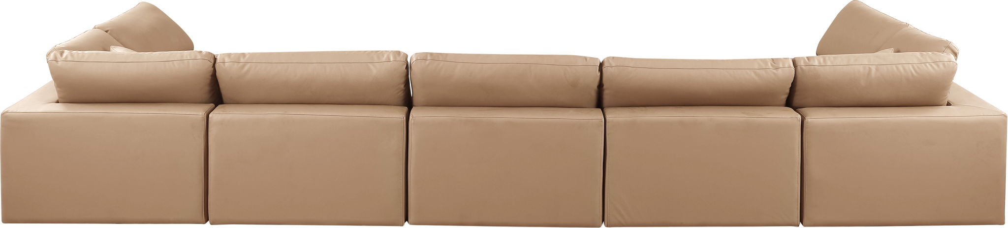 Comfy - 7 Piece Faux Leather Modular Armless Sectional - Tan - Urban Living Furniture (Los Angeles, CA)