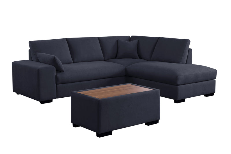 Joshua - 100" Sectional Sofa with Right Facing Chaise and Console Ottoman - Urban Living Furniture (Los Angeles, CA)