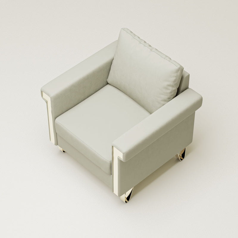 Shiny Chair With High-Resilience Foam And Durable Metal Legs
