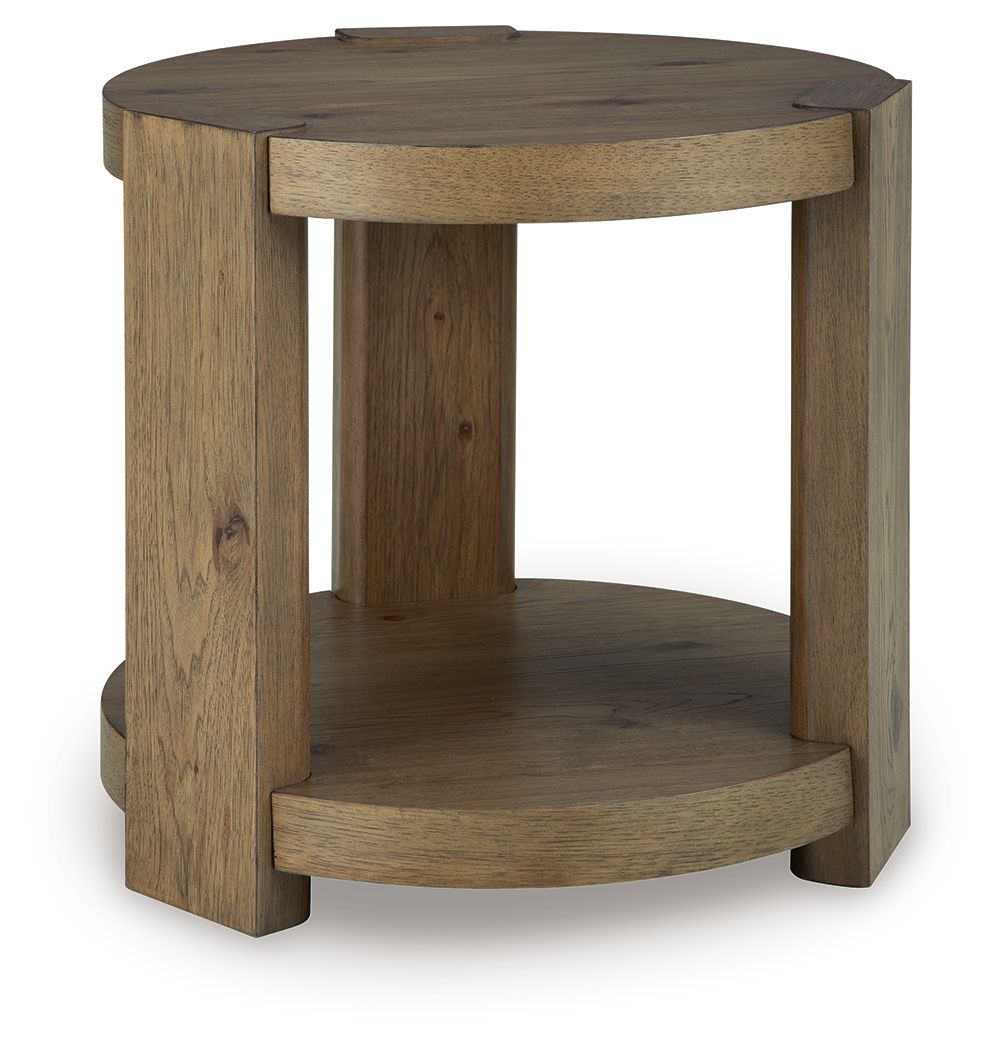 Flangren - Round End Table - Light Brown - Urban Living Furniture (Los Angeles, CA)