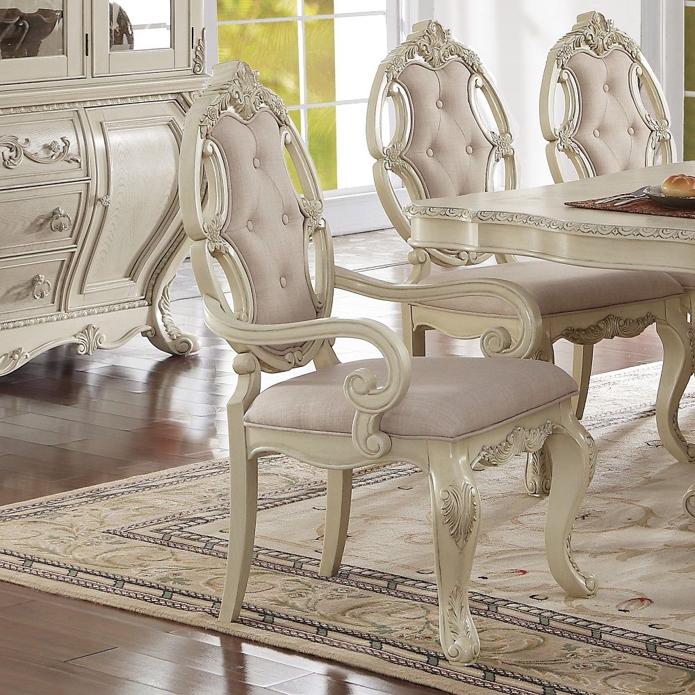 Ragenardus - Arm Chair (Set of 2) - Fabric & Antique White - Urban Living Furniture (Los Angeles, CA)