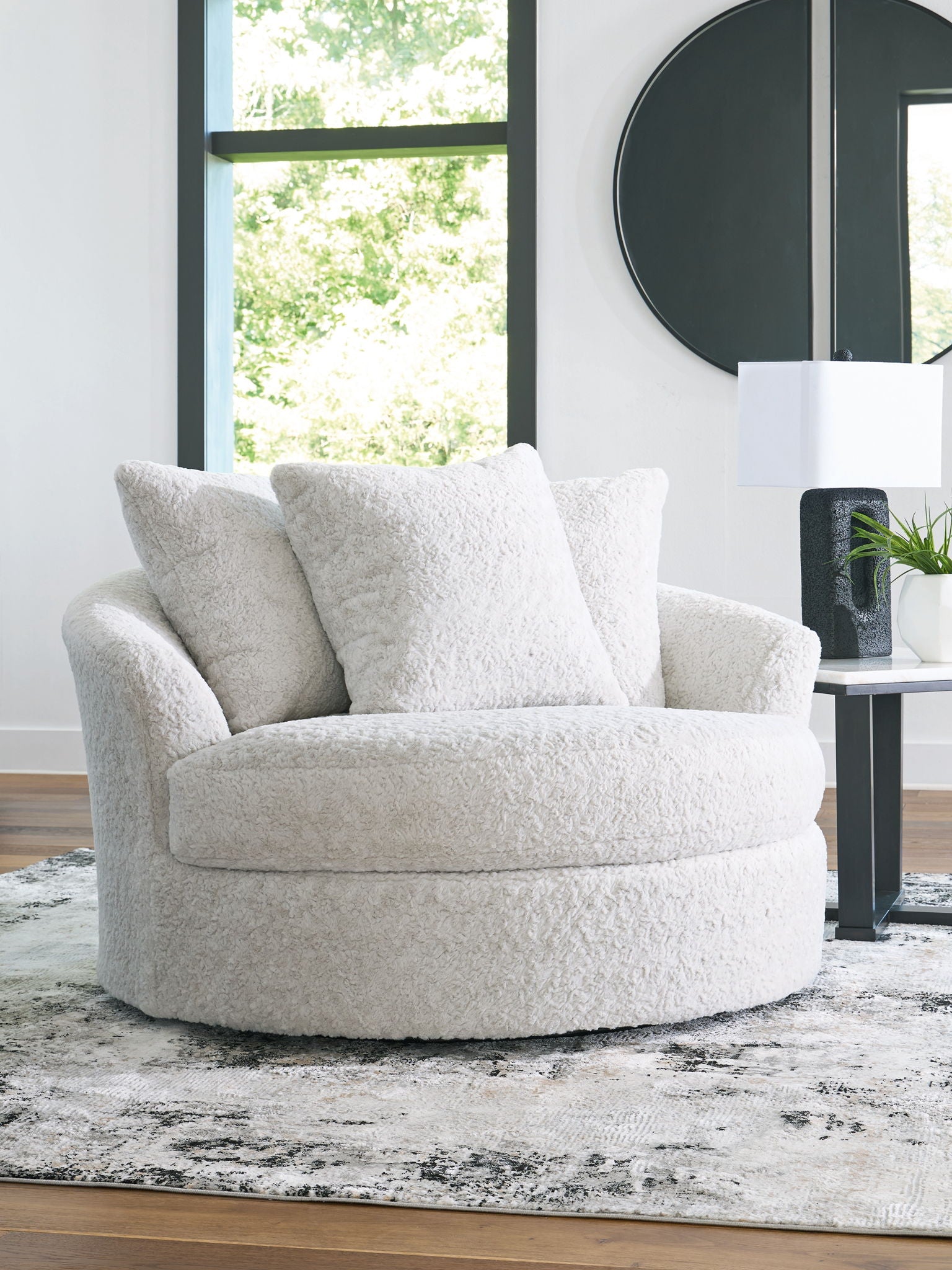 Cuddle Plush - Arctic - Oversized Swivel Accent Chair - Urban Living Furniture (Los Angeles, CA)