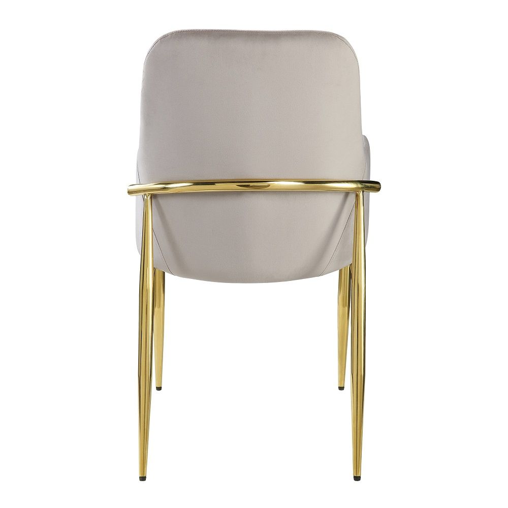Barnard - Side Chair (Set of 2) - Gray Velvet & Mirrored Gold - Urban Living Furniture (Los Angeles, CA)