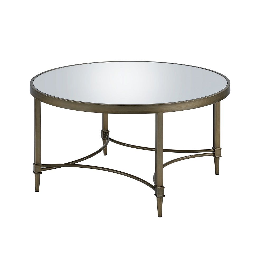 Aditya - Coffee Table - Mirrored & Antique Brass - Urban Living Furniture (Los Angeles, CA)