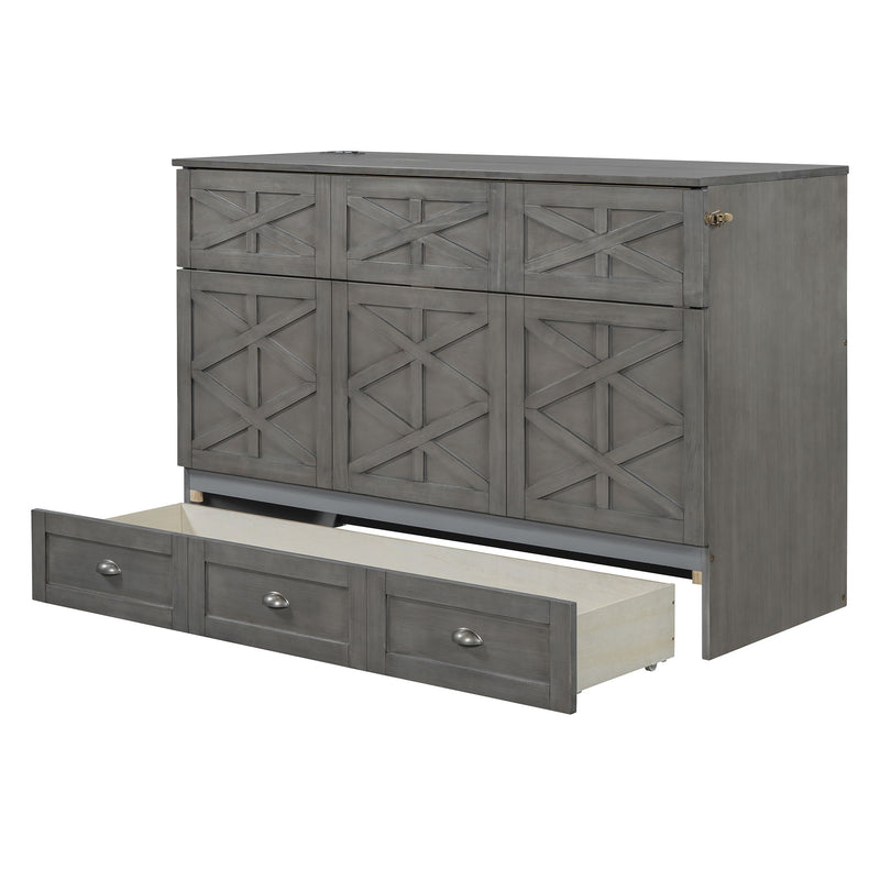 Murphy Bed With Large Drawers And USB Ports