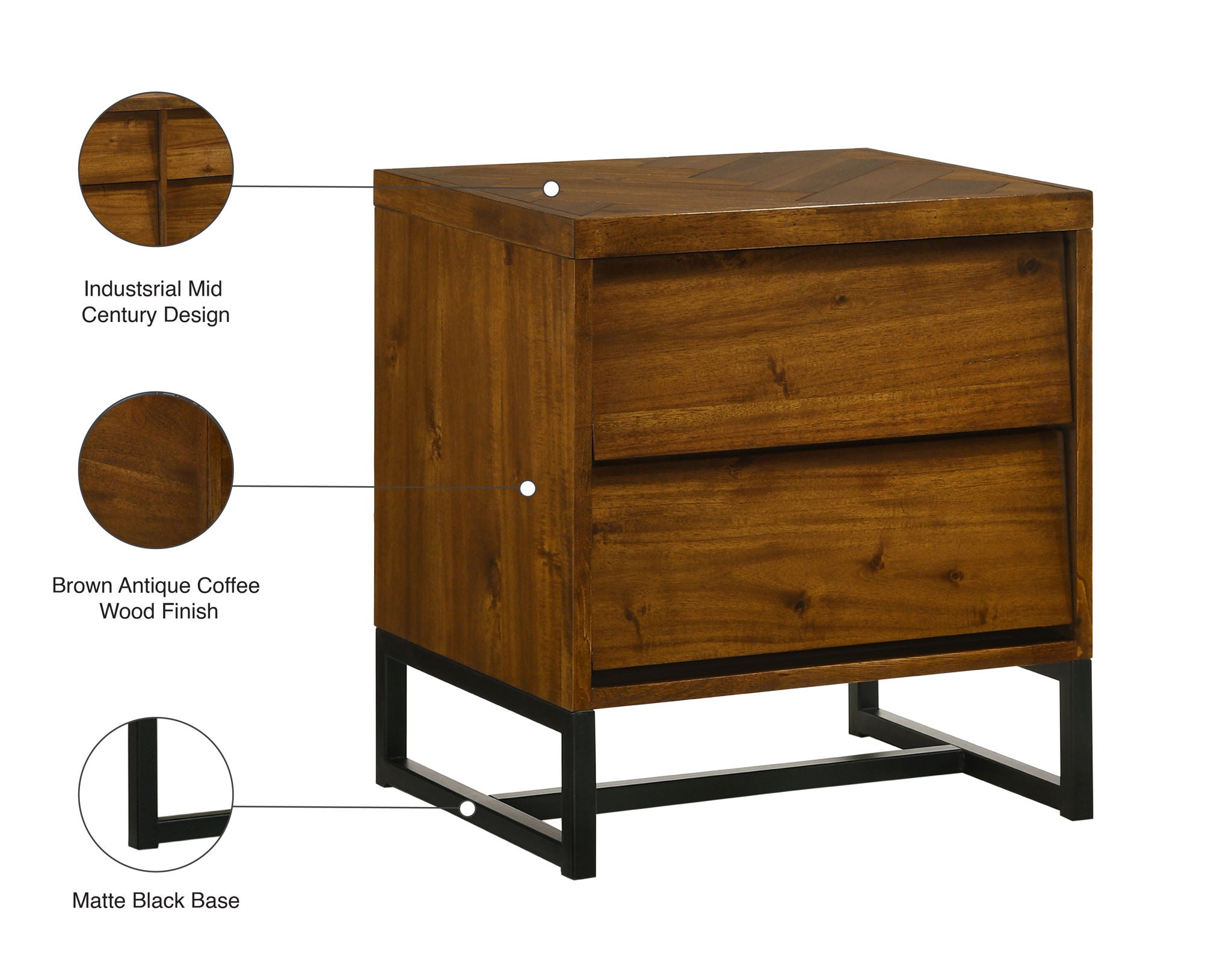 Reed - Night Stand - Antique Coffee - Urban Living Furniture (Los Angeles, CA)