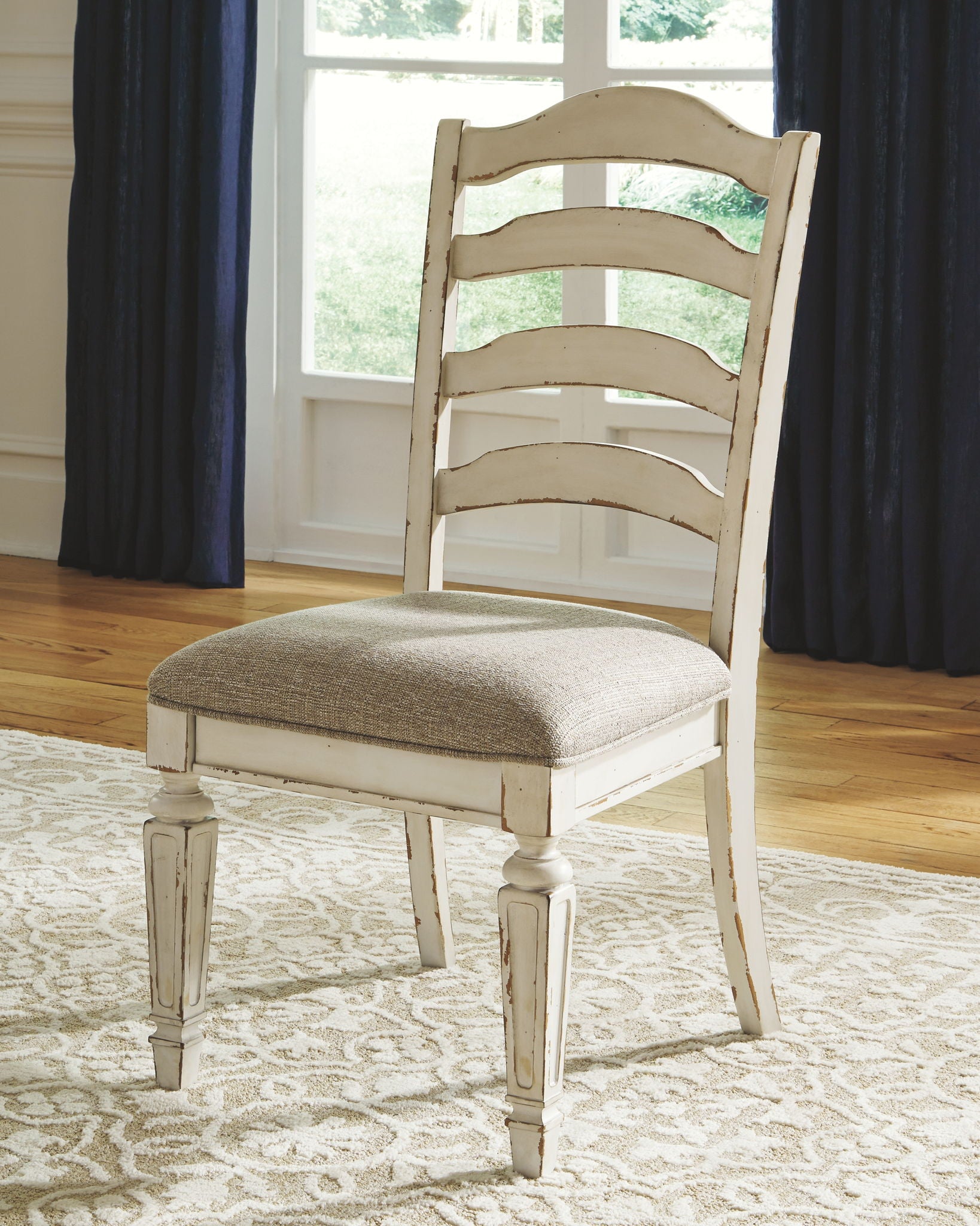 Realyn - Chipped White - Dining UPH Side Chair (Set of 2) - Ladderback - Urban Living Furniture (Los Angeles, CA)