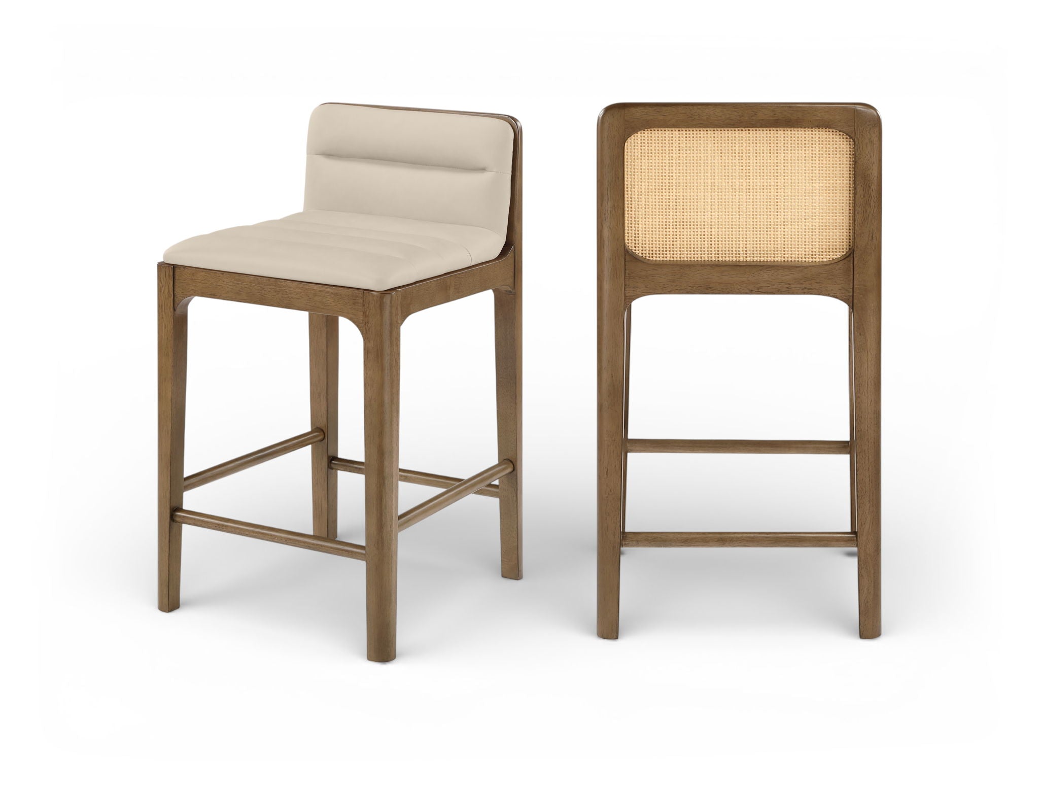 Ellis - Vegan Leather Upholstered Counter Stool (Set of 2) - Brown Base - Urban Living Furniture (Los Angeles, CA)