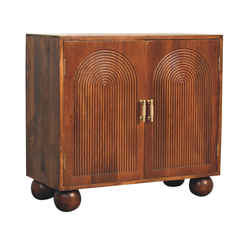 Carved Ball Cabinet - Chestnut