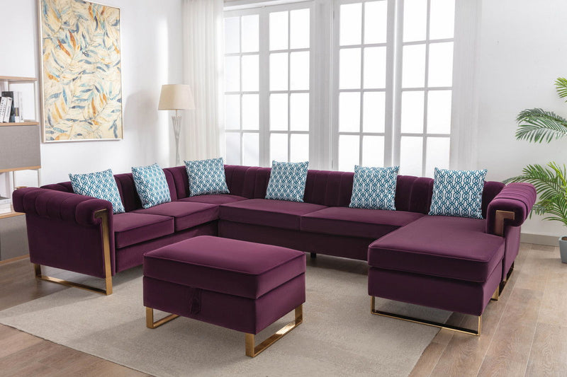 Maddie - Velvet Sectional Sofa - Urban Living Furniture (Los Angeles, CA)