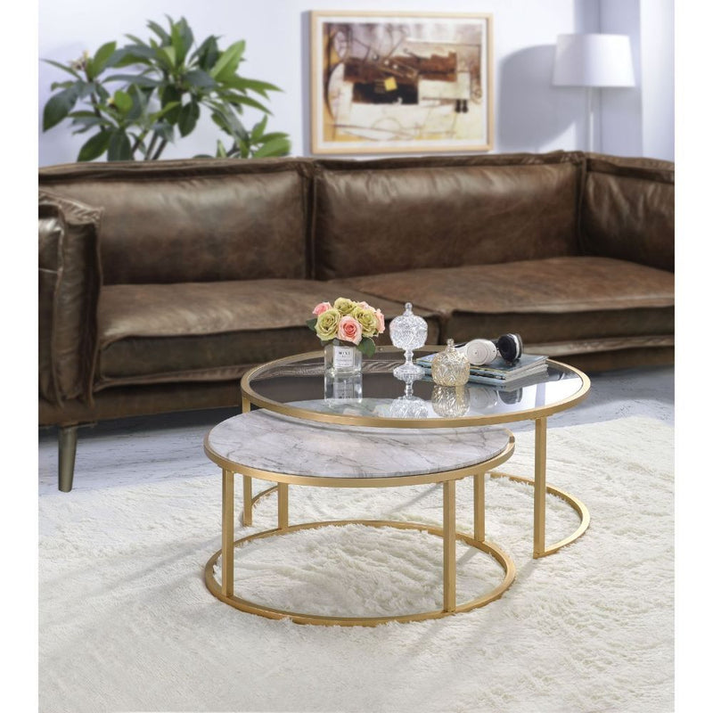 Shanish - Coffee Table - Faux Marble & Gold - Urban Living Furniture (Los Angeles, CA)