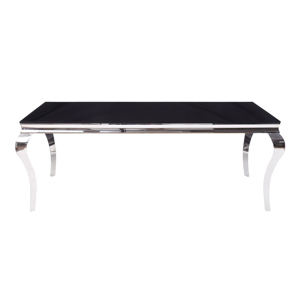 Fabiola - Dining Table - Black Glass Top & Stainless Steel - Urban Living Furniture (Los Angeles, CA)
