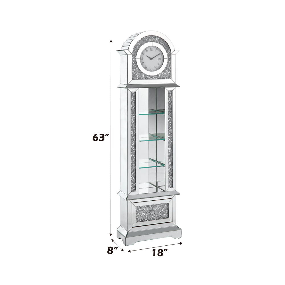 Noralie - Grandfather Clock With LED - Mirrored & Faux Diamonds - Urban Living Furniture (Los Angeles, CA)