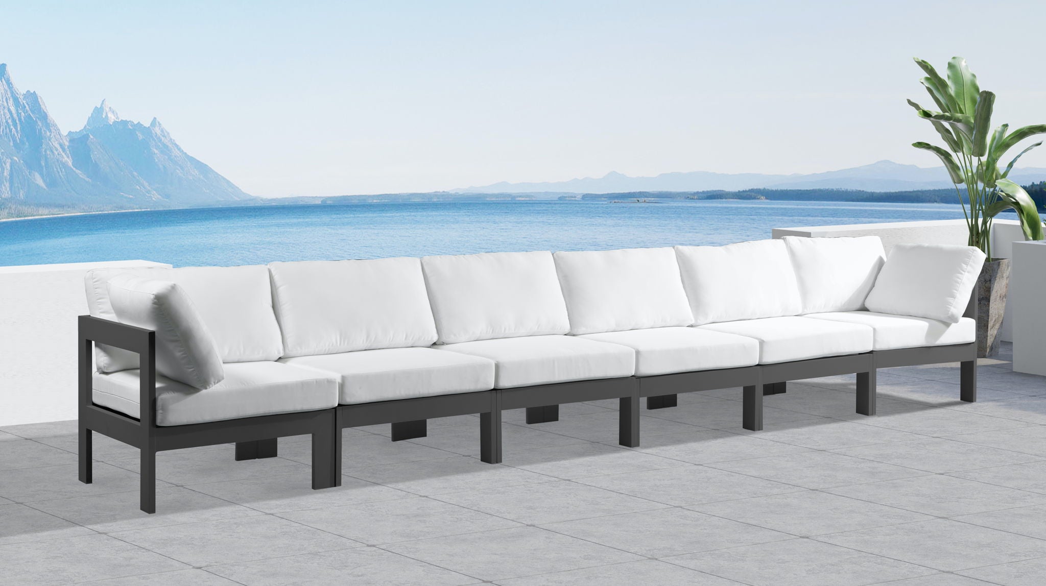 Nizuc - Outdoor Patio 6 Seat Modular Sofa With Gray Frame - Urban Living Furniture (Los Angeles, CA)