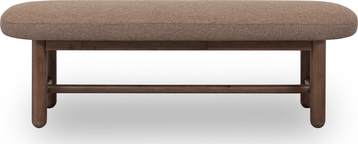 Astor - Oval Upholstered Bench - Wheat Bread / Claystone