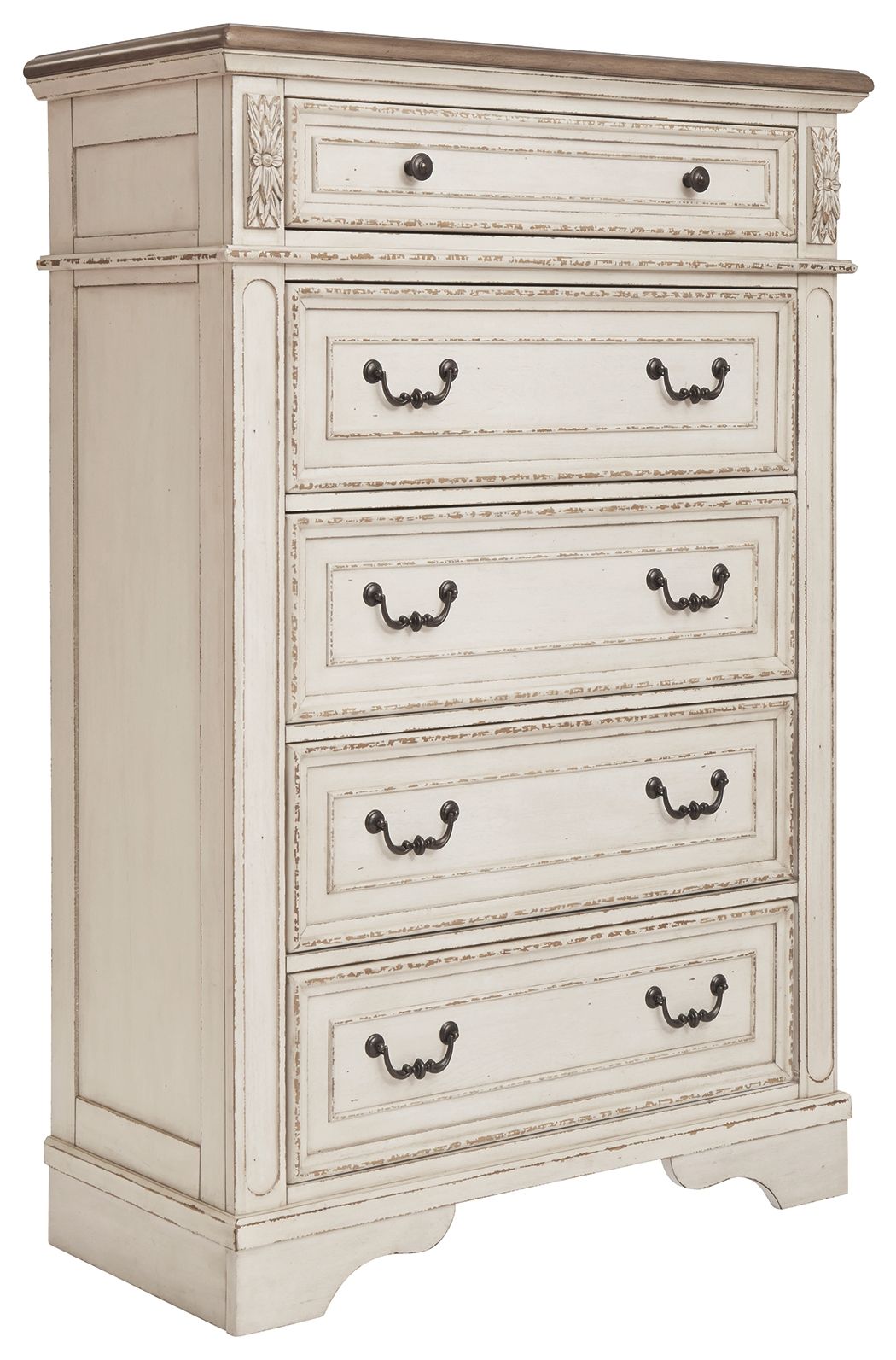 Realyn - White / Brown / Beige - Five Drawer Chest - Urban Living Furniture (Los Angeles, CA)