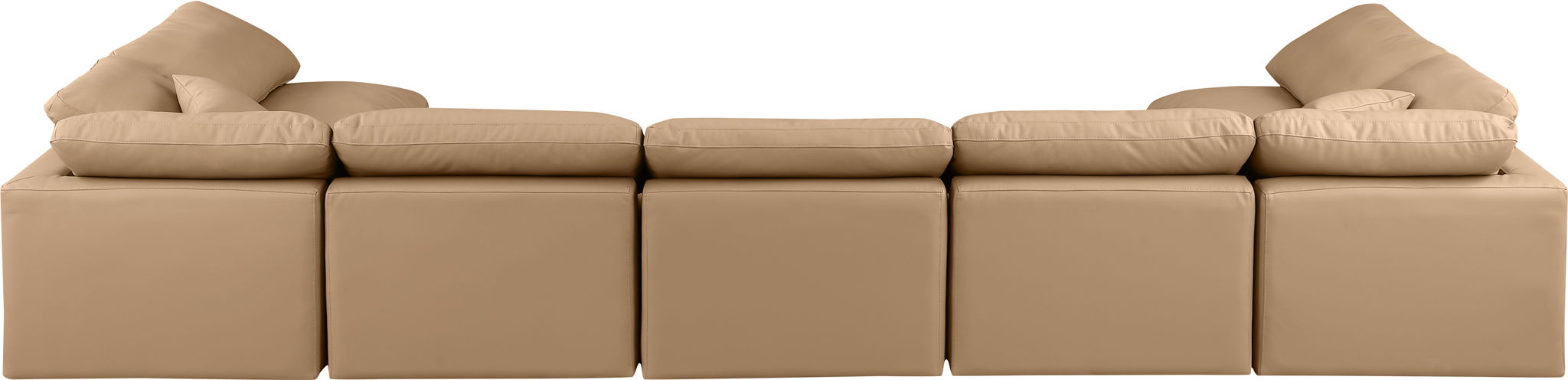 Indulge - Faux Leather 7 Piece Modular U-Shaped Sectional - Tan - Urban Living Furniture (Los Angeles, CA)