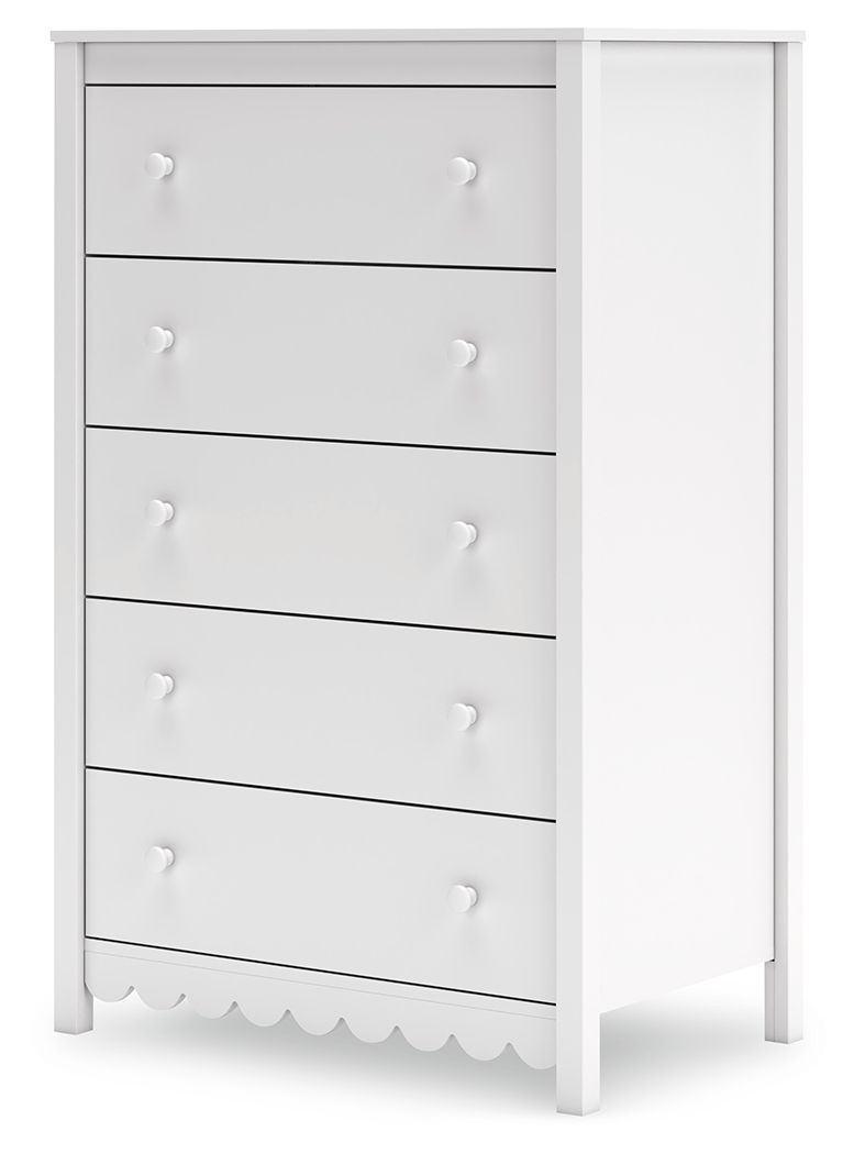 Hallityn - White - Five Drawer Chest - Urban Living Furniture (Los Angeles, CA)