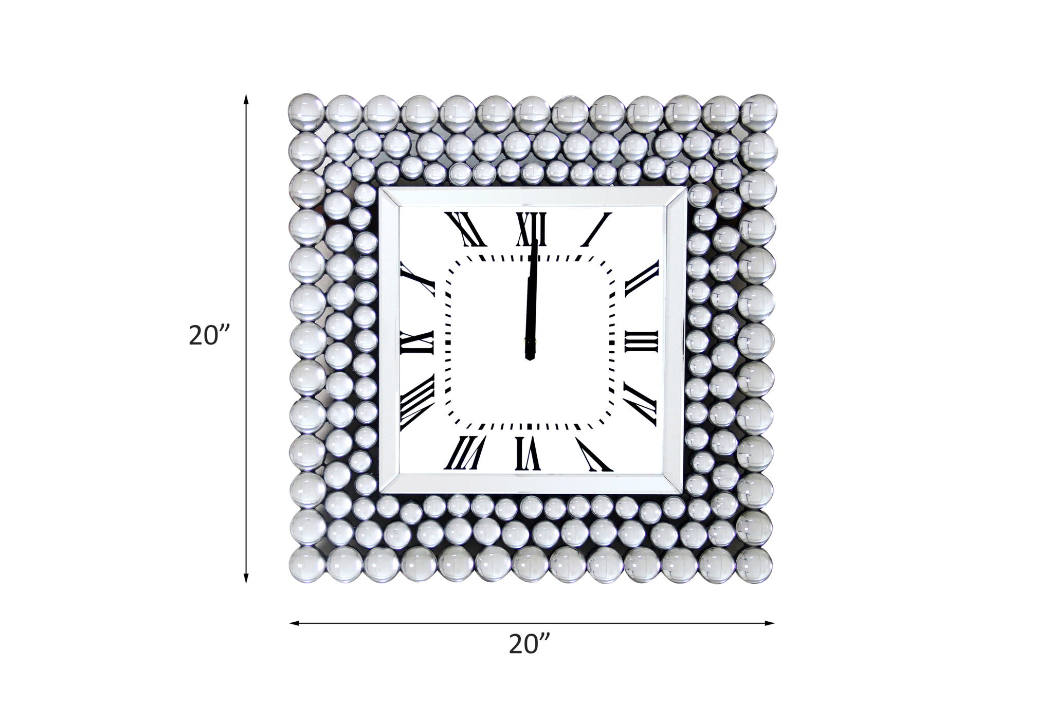 Boffa - Geometric Pattern Trim Wall Clock - Mirrored - Urban Living Furniture (Los Angeles, CA)