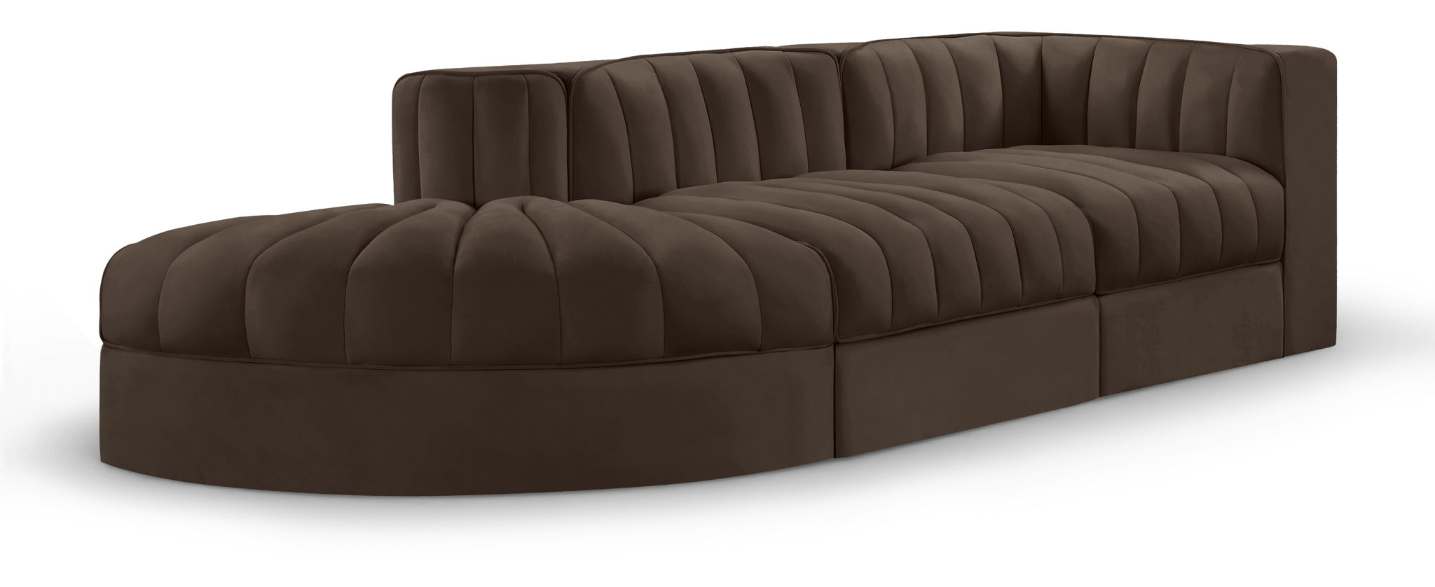 Rummi - Velvet Performance Fabric Upholstered 3 Piece Modular Sectional - Urban Living Furniture (Los Angeles, CA)