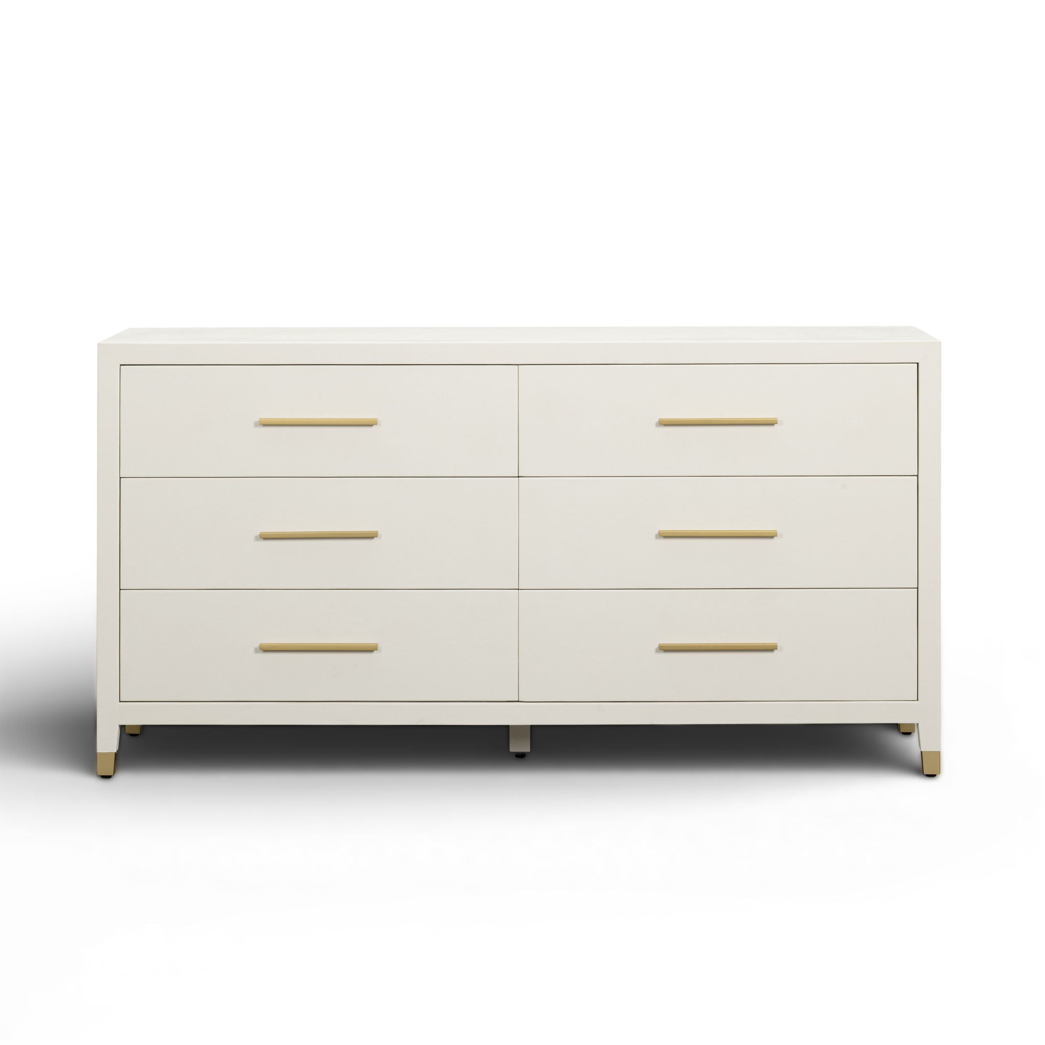 Dani - Faux Shagreen 6-Drawer Dresser - Cream - Urban Living Furniture (Los Angeles, CA)