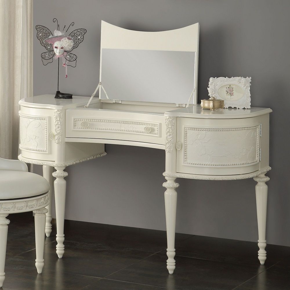 Dorothy - Vanity Desk & Mirror - Ivory - Urban Living Furniture (Los Angeles, CA)