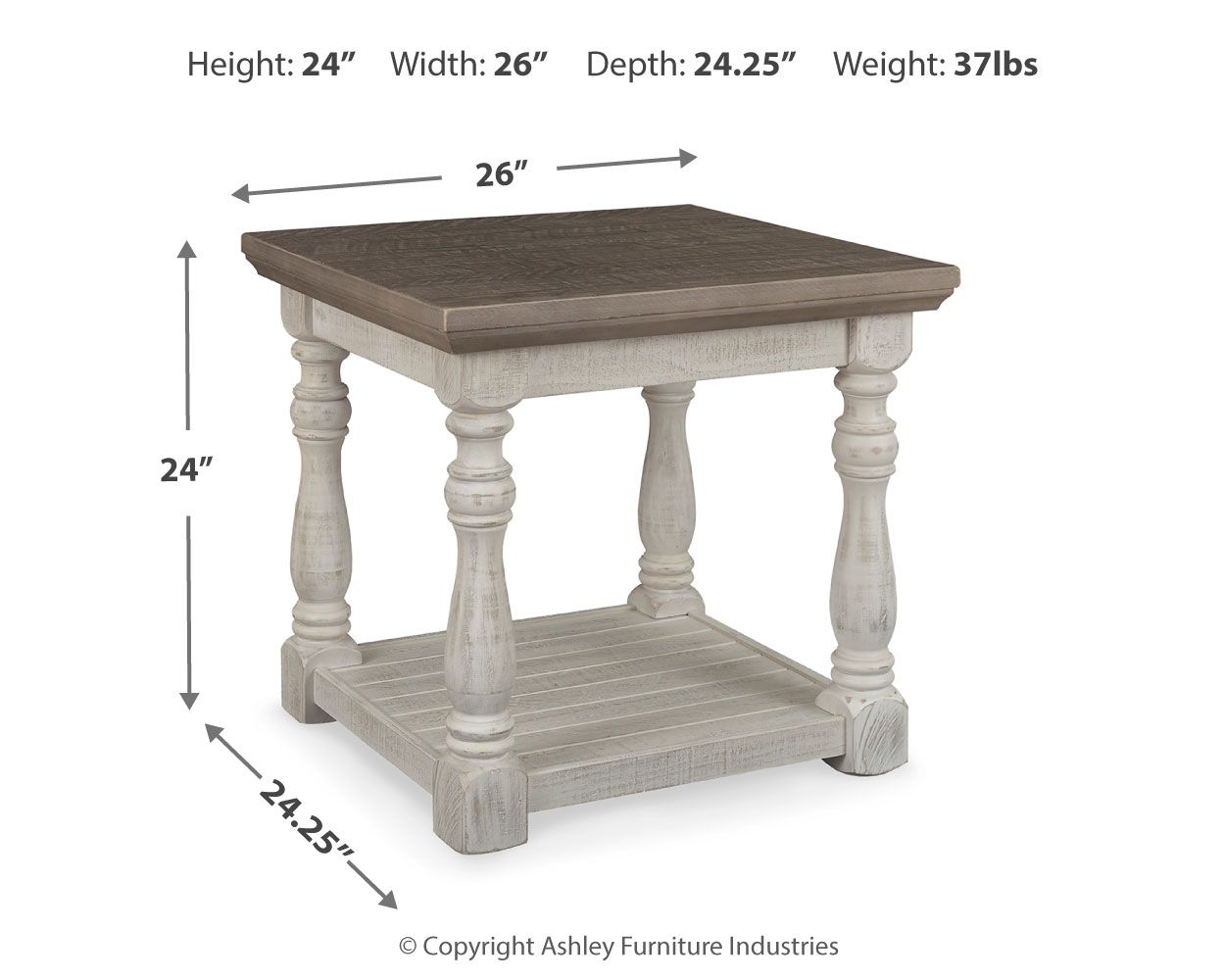 Havalance - Rectangular End Table - Gray / White - Urban Living Furniture (Los Angeles, CA)