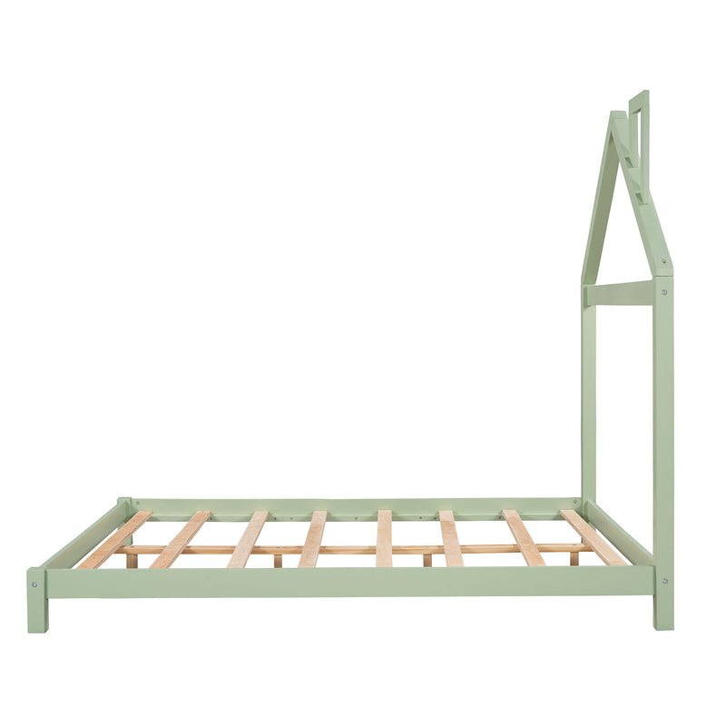 Platform Bed With House Shaped Headboard