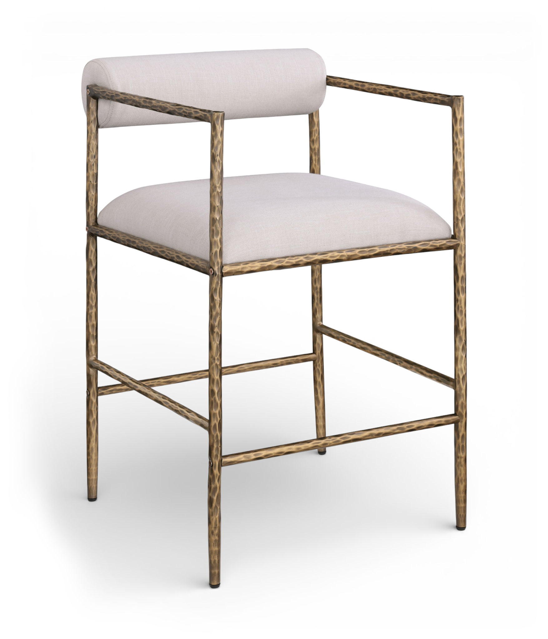Axis - Linen Textured Beige Fabric Upholstered Counter Stool (Set of 2) - Urban Living Furniture (Los Angeles, CA)