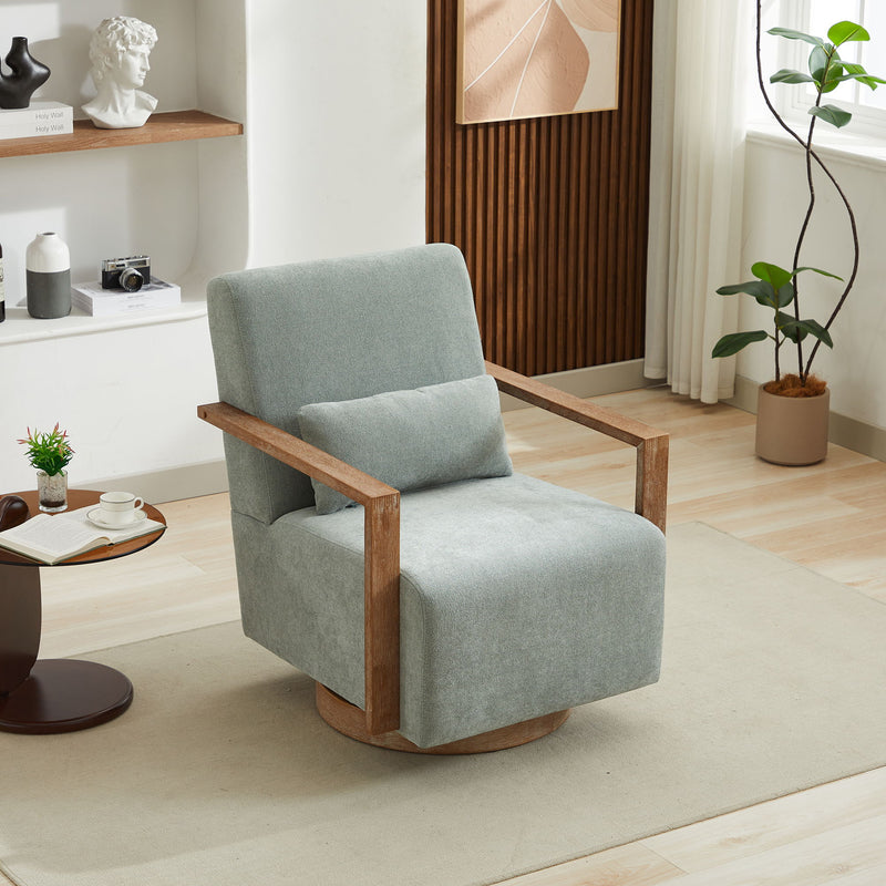 Swivel Modern Upholstered Accent Chair With Armrests