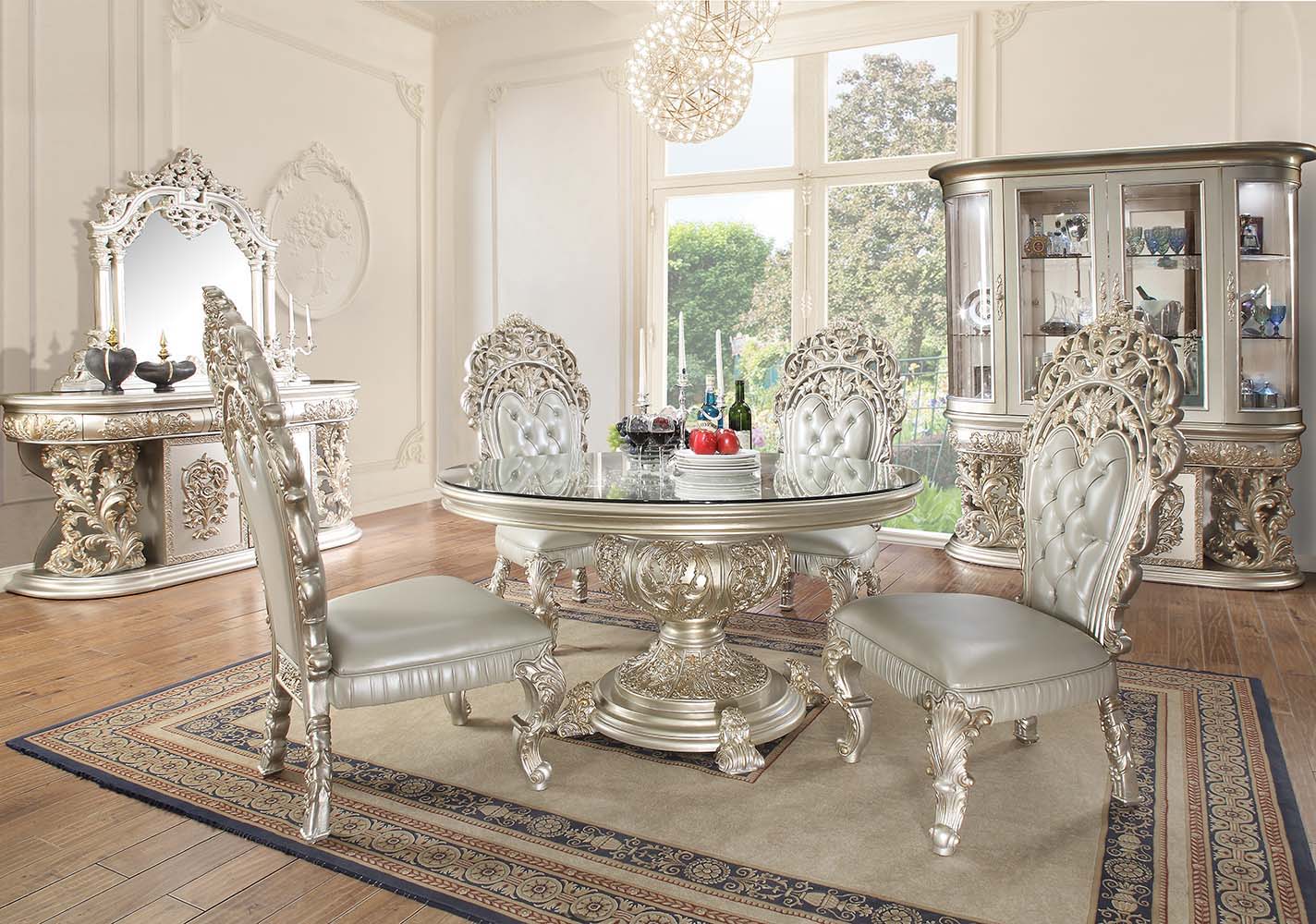 Sandoval - Round Dining Table - Champagne - Urban Living Furniture (Los Angeles, CA)