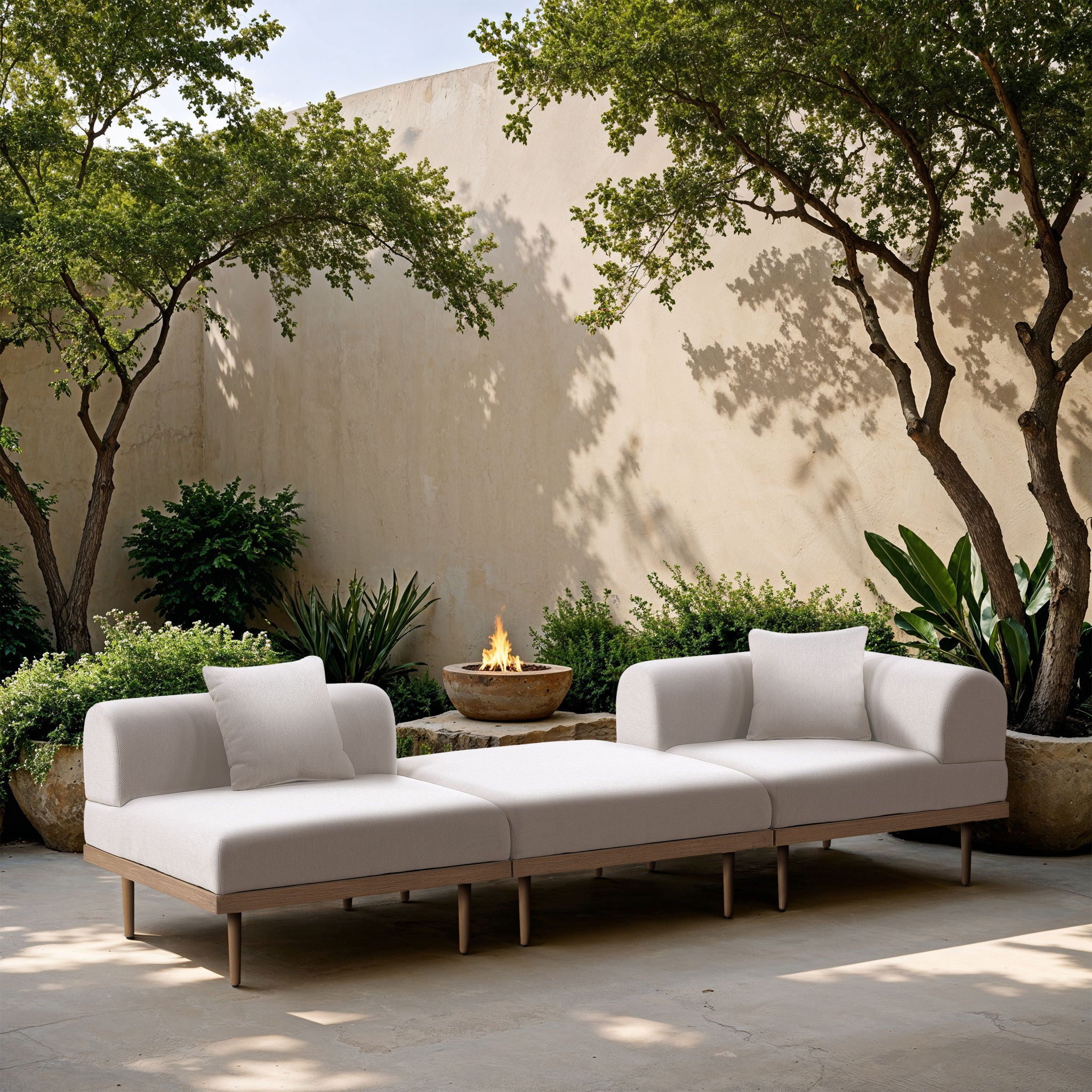 Laguna - 3 Piece Upholstered Outdoor Patio Modular Sofa With Backless Seat And 1 Arm - Urban Living Furniture (Los Angeles, CA)