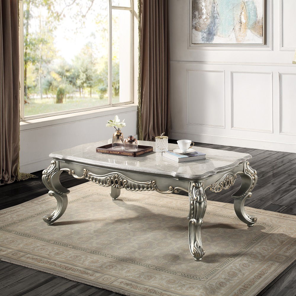Miliani - Coffee Table With Marble Top - Natural Marble Top & Antique Bronze - Urban Living Furniture (Los Angeles, CA)